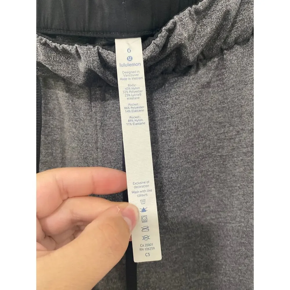 Lululemon On the Fly Pants Heather Gray Size 6